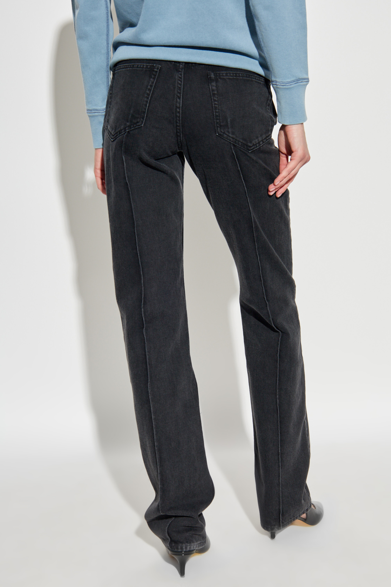 ボトムスその他 ISABEL MARANT Faded-effect black jeans jean_belvira_-_faded_black-